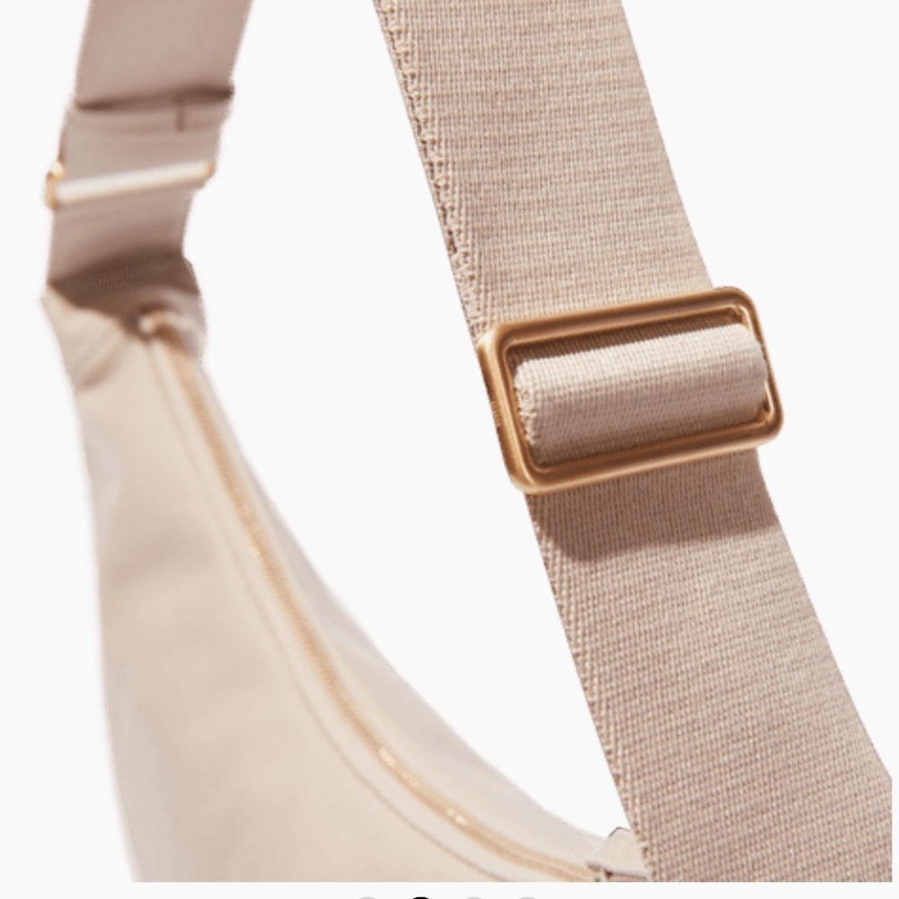 Minimal Crescent Shoulder Bag in Soft Beige - Picture 5 of 8